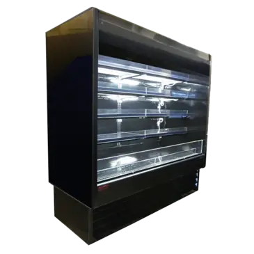 Howard-McCray R-OD35E-10L-B-LED 123.00'' Black Vertical Air Curtain Open Display Merchandiser with 2 Shelves