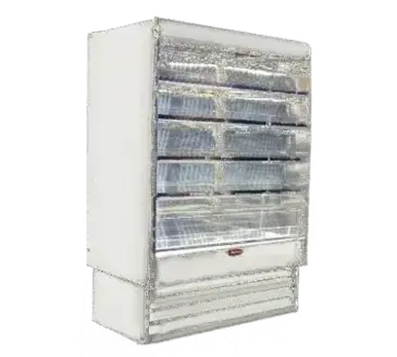 Howard-McCray R-OD35E-12-LED 147.00'' White Vertical Air Curtain Open Display Merchandiser with 4 Shelves