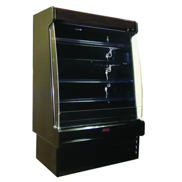 Howard-McCray R-OD35E-12S-B-LED 147.00'' Black Vertical Air Curtain Open Display Merchandiser with 4 Shelves