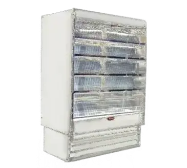 Howard-McCray R-OD35E-3L-LED 39.00'' White Vertical Air Curtain Open Display Merchandiser with 2 Shelves