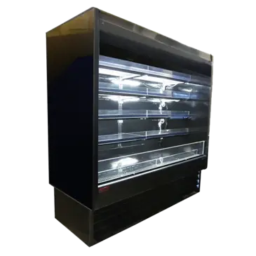 Howard-McCray R-OD35E-6L-B-LED 75.00'' Black Vertical Air Curtain Open Display Merchandiser with 2 Shelves