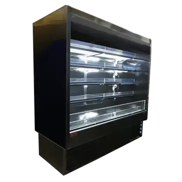 Howard-McCray R-OD35E-8-B-LED 99.00'' Black Vertical Air Curtain Open Display Merchandiser with 4 Shelves