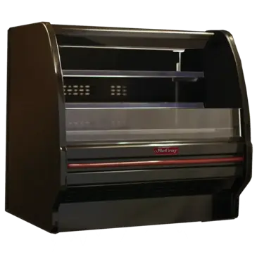 Howard-McCray R-OD40E-3L-B-LED 39.00'' Black Horizontal Air Curtain Open Display Merchandiser with 2 Shelves