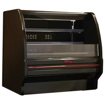 Howard-McCray R-OD40E-6L-B-LED 75.00'' Black Horizontal Air Curtain Open Display Merchandiser with 2 Shelves