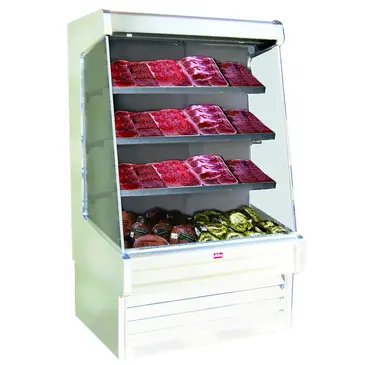 Howard-McCray R-OM30E-10-LED 123.00'' White Vertical Air Curtain Open Display Merchandiser with 3 Shelves