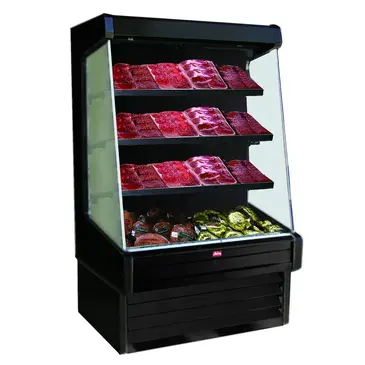 Howard-McCray R-OM30E-12-B-LED 147.00'' Black Vertical Air Curtain Open Display Merchandiser with 3 Shelves