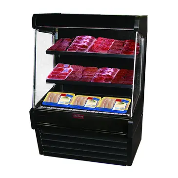 Howard-McCray R-OM30E-6L-S-LED 75.00'' Stainless Steel Vertical Air Curtain Open Display Merchandiser with 2 Shelves