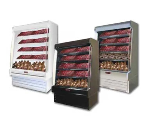 Howard-McCray R-OM35E-12S-S-LED 147.00'' Stainless Steel Vertical Air Curtain Open Display Merchandiser with 4 Shelves