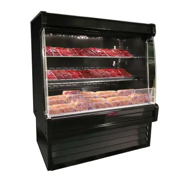 Howard-McCray R-OM35E-3L-B-LED 39.00'' Black Vertical Air Curtain Open Display Merchandiser with 2 Shelves