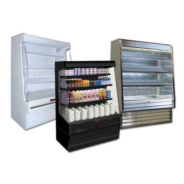 Howard-McCray SC-OD30E-4-S-LED 51.00'' Stainless Steel Vertical Air Curtain Open Display Merchandiser with 3 Shelves