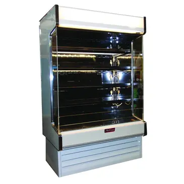 Howard-McCray SC-OD35E-3-S-LED-LC 39.00'' Stainless Steel Vertical Air Curtain Open Display Merchandiser with 4 Shelves
