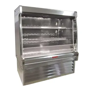Howard-McCray SC-OD35E-3L-S-LED 39.00'' Stainless Steel Vertical Air Curtain Open Display Merchandiser with 2 Shelves