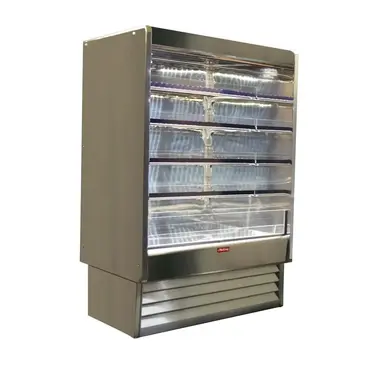 Howard-McCray SC-OD35E-5-S-LED 63.00'' Stainless Steel Vertical Air Curtain Open Display Merchandiser with 4 Shelves