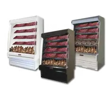 Howard-McCray SC-OM35E-3S-S-LED 39.00'' Stainless Steel Vertical Air Curtain Open Display Merchandiser with 4 Shelves