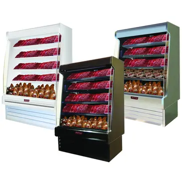 Howard-McCray SC-OM35E-6S-S-LED 75.00'' Stainless Steel Vertical Air Curtain Open Display Merchandiser with 4 Shelves