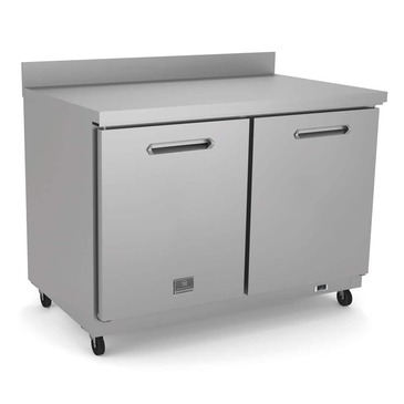 Kelvinator Commercial KCHUCWT48F 48.44'' 2 Section Undercounter Freezer with 2 Left/Right Hinged Solid Doors and Side / Rear Breathing Compressor