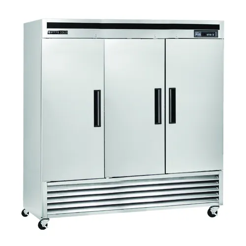 Maxx Cold MCF-72FDHC 81.00'' Bottom Mounted 3 Section Solid Door Reach-In Freezer