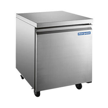 Norpole NP1R-27UC 27.00'' 1 Section Undercounter Refrigerator with 1 Right Hinged Solid Door and Side / Rear Breathing Compressor