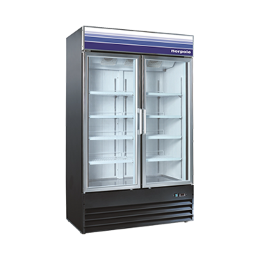 Norpole NPGF2-S45B 53.00'' 45.0 cu. ft. 2 Section Black Glass Door Merchandiser Freezer