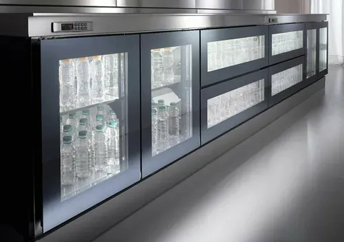 Oscartek REFRIGERATED COUNTERS RC1000B 39.37'' 2 Door Worktop Refrigerator with Side / Rear Breathing Compressor -