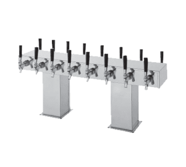 Perlick Corporation 4006-12BX12BTF Back-to-Back Bridge Tee Draft Beer Tower, Countertop, Glycol-Cooled - 35-7/8"W x 12-15/16"H