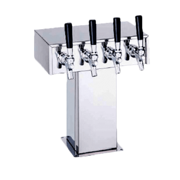 Perlick Corporation 4006-20B Bridge Tee Draft Beer Tower, Countertop, Glycol-Cooled - 55-1/8"W x 12-15/16"H