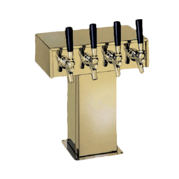 Perlick Corporation 4006-3BTF Tee Draft Beer Tower, Countertop, Glycol-Cooled - 9-1/8"W x 12-15/16"H