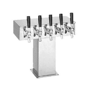 Perlick Corporation 4006-5BPC Tee Draft Beer Tower, Countertop, Glycol-Cooled - 14-5/8"W x 12-15/16"H