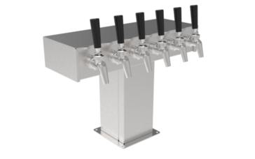 Perlick Corporation 4006-6BPC Tee Draft Beer Tower, Countertop, Glycol-Cooled - 17-3/8"W x 12-15/16"H