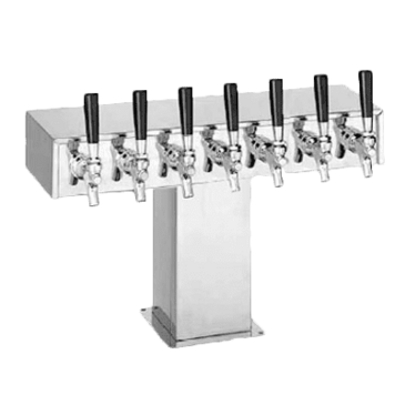 Perlick Corporation 4006-7BPC2 Tee Draft Beer Tower, Countertop, Glycol-Cooled - 20-1/8"W x 15-9/16"H