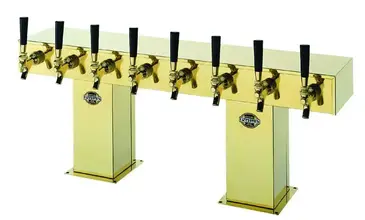 Perlick Corporation 4006-8BTF Bridge Tee Draft Beer Tower, Countertop, Glycol-Cooled - 33-1/8"W x 12-15/16"H