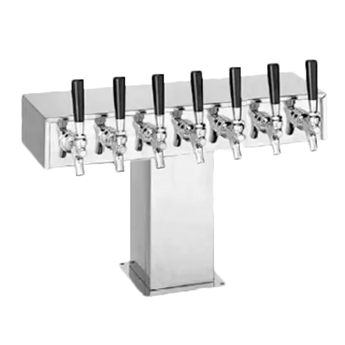 Perlick Corporation 4006S8BPC Wide Base Tee Draft Beer Tower, Countertop, Glycol-Cooled - 22-7/8"W x 12-15/16"H