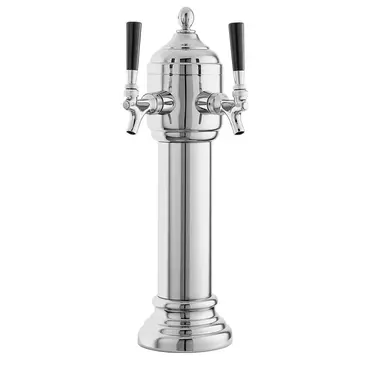 Perlick Corporation 4053PC2B Napoli Draft Beer Tower, Countertop, Glycol-Cooled - 5-1/2" Diameter X 19-3/4"H