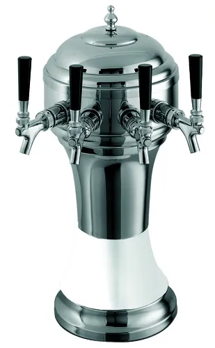 Perlick Corporation 4056WH3BPC Roma Draft Beer Tower, Countertop, Glycol-Cooled - 8-1/8" Diameter x 20-1/2"H