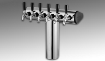 Perlick Corporation 66500-4B Winged Tee Draft Beer Tower, Countertop, Glycol-Cooled - 12-3/4"W x 16-1/2"H