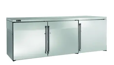 Perlick Corporation BBRLP72 Silver 3 Solid Door Refrigerated Back Bar Storage Cabinet, 120 Volts