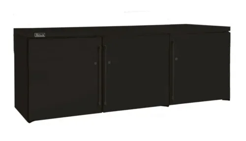 Perlick Corporation BBRLP96 Silver 4 Solid Door Refrigerated Back Bar Storage Cabinet, 120 Volts