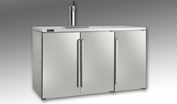 Perlick Corporation BBRN60 Silver 3 Solid Door Refrigerated Back Bar Storage Cabinet, 120 Volts