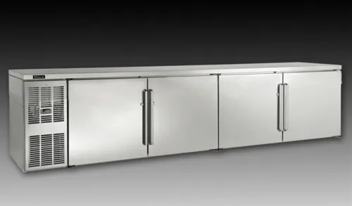Perlick Corporation BBSLP108 Silver 4 Solid Door Refrigerated Back Bar Storage Cabinet, 120 Volts