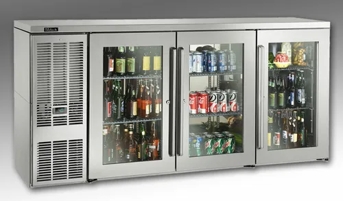 Perlick Corporation BBSN72 Silver 3 Solid Door Refrigerated Back Bar Storage Cabinet, 120 Volts