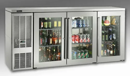Perlick Corporation BBSN72 Silver 3 Solid Door Refrigerated Back Bar Storage Cabinet, 120 Volts