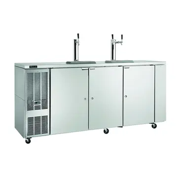 Perlick Corporation DDC92 3 Taps 1/2 Barrel Draft Beer Cooler - Stainless Steel, 4 Kegs Capacity, 120 Volts