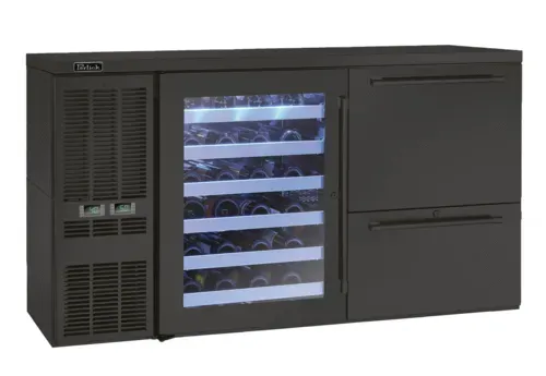 Perlick Corporation DZS36 Silver 2 Solid Door Refrigerated Back Bar Storage Cabinet, 120 Volts