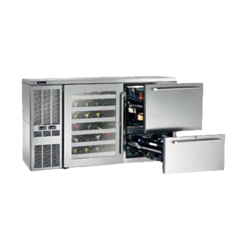 Perlick Corporation DZS60 Silver 1 Glass Door Refrigerated Back Bar Storage Cabinet, 120 Volts
