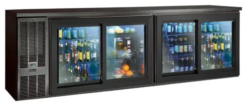 Perlick Corporation SDBS108 Silver 4 Glass Door Refrigerated Back Bar Storage Cabinet, 120 Volts