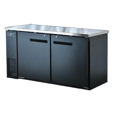 Spartan Refrigeration SBBB-60 Black 2 Solid Door Refrigerated Back Bar Storage Cabinet, 115 Volts