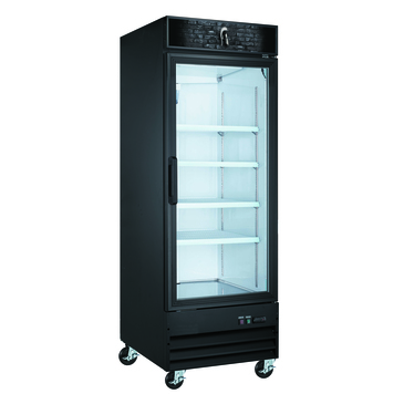 Spartan Refrigeration SGM-23RV 28.5'' Black 1 Section Swing Refrigerated Glass Door Merchandiser