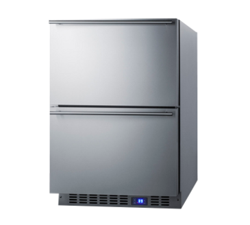 Summit Commercial FF642D 23.63'' 1 Section Undercounter Refrigerator with 2 Drawers and Front Breathing Compressor
