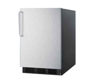 Summit Commercial FF6BK7SSTB 23.63'' 1 Section Undercounter Refrigerator with 1 Right Hinged Solid Door and Front Breathing Compressor