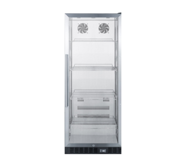 Summit Commercial SCR1156CSS 23.63'' Silver 1 Section Swing Refrigerated Glass Door Merchandiser